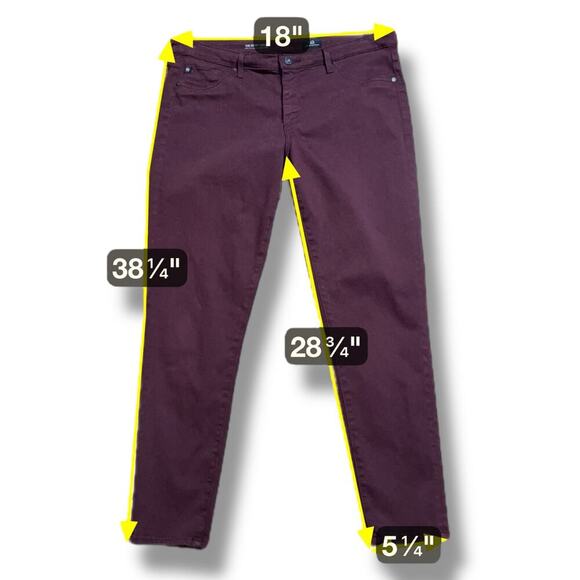 Adriano Goldschmied Chino Jeans Womens Oxblood Abbey Ankle Super Skinny Ankle 32 - Picture 8 of 8